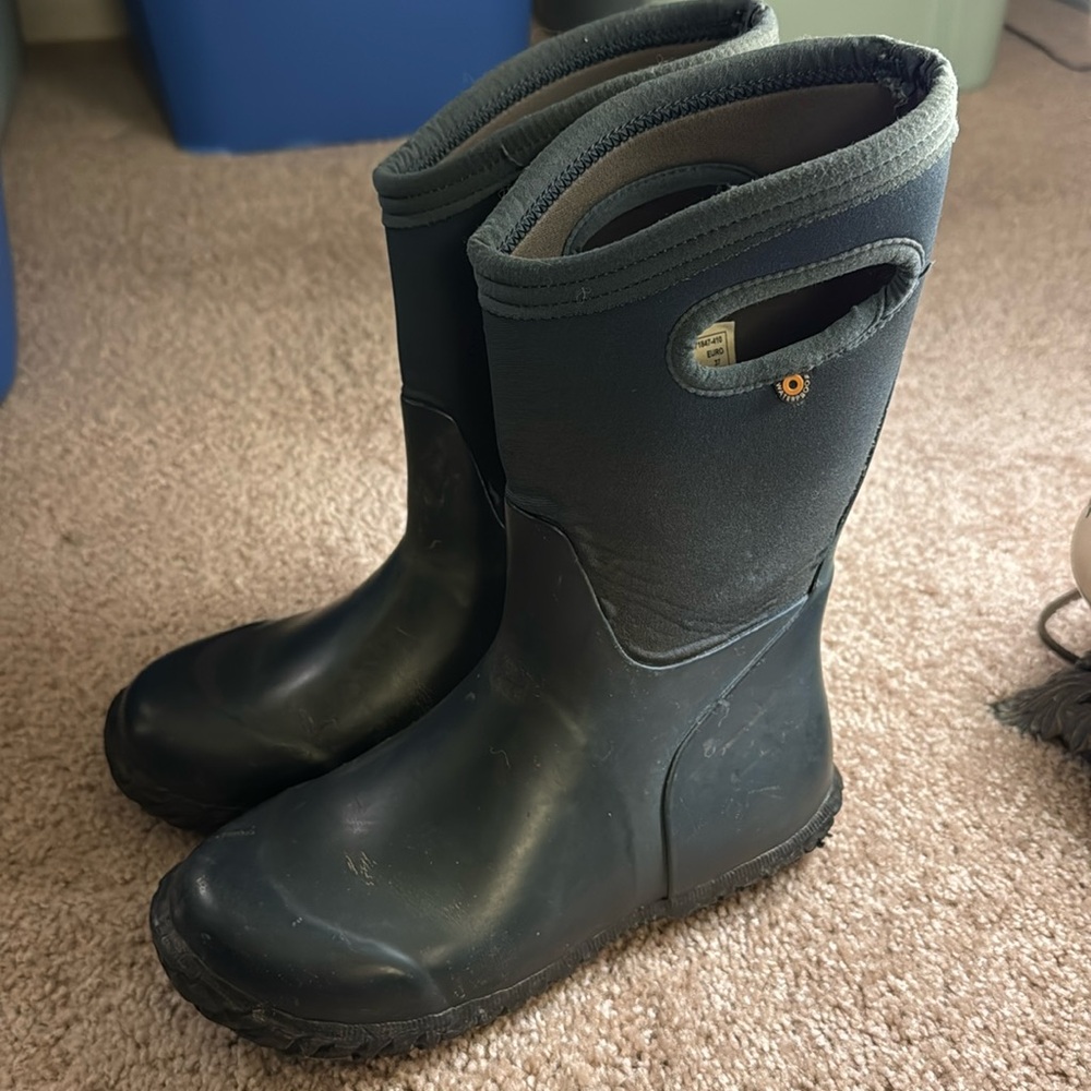 Youth Rain Boots Size 4 Navy Blue